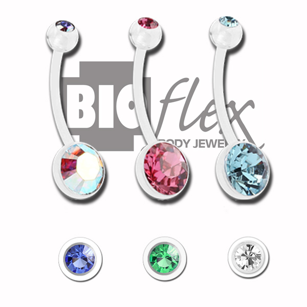 bioflex double jeweled navel barbell
