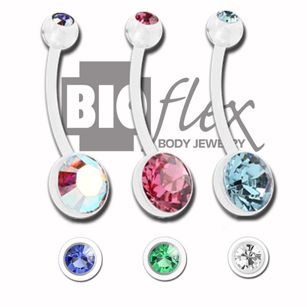 bioflex double jeweled navel barbell