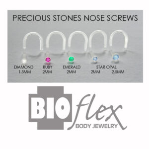 precious gemstone nose screws